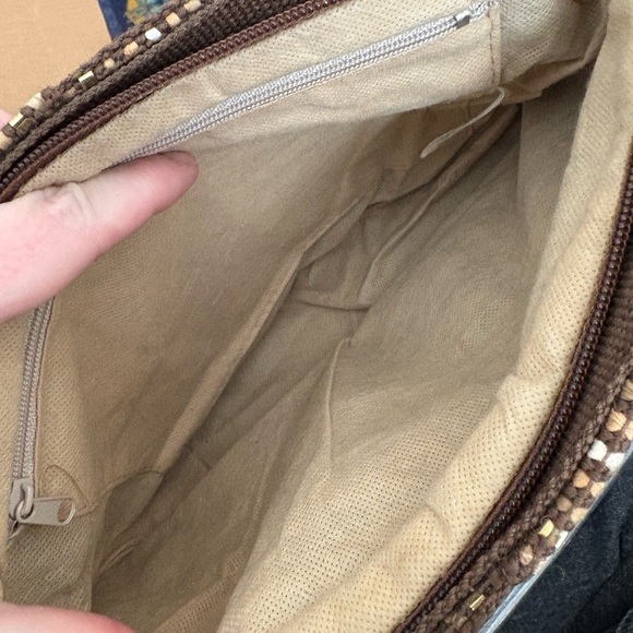 M & G Bertini Vintage Woven Paperbag Purse Lucite Handles Made in Italy 11.5” - Picture 9 of 16